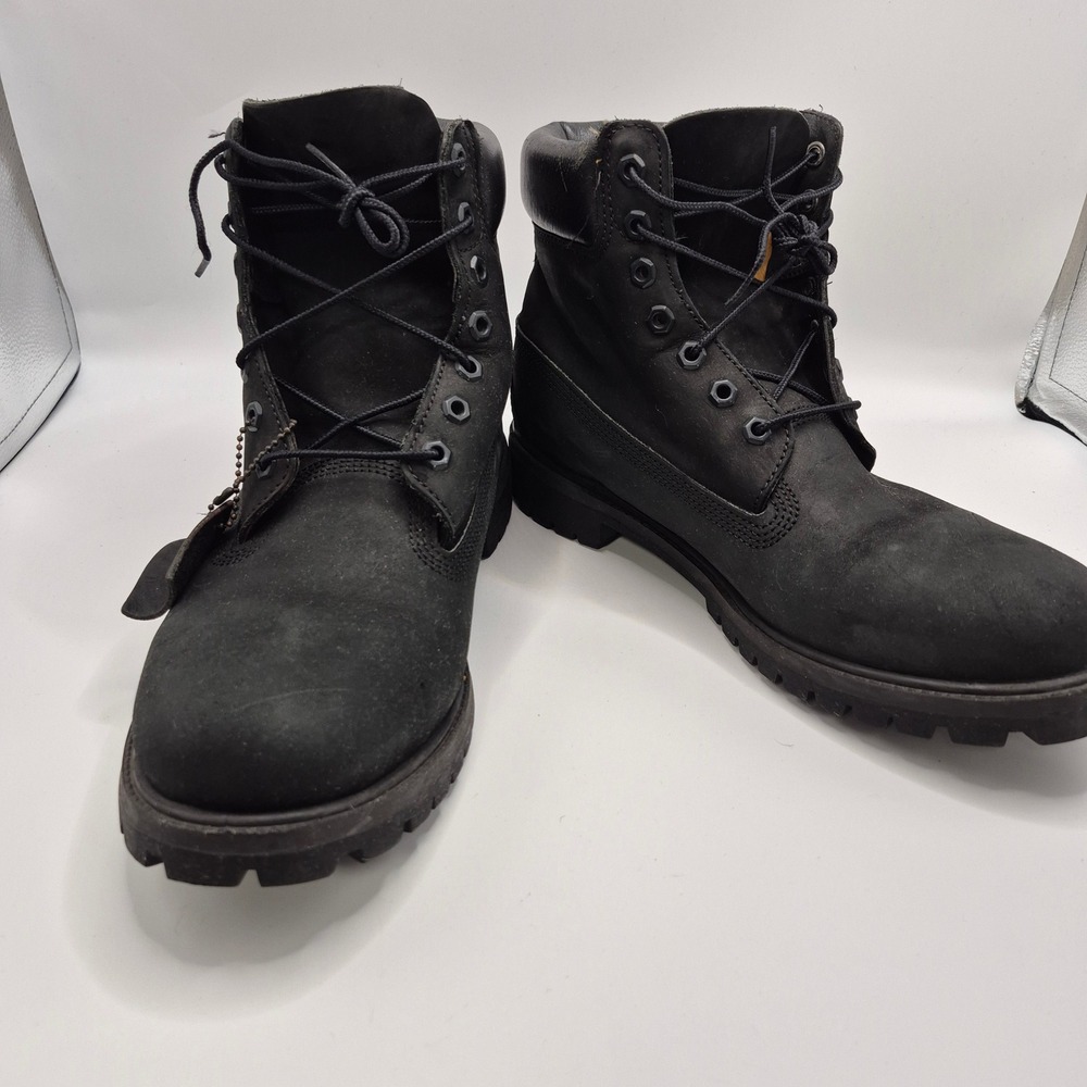 Timberland 6 Inch Premium Waterproof Boots Black Nubuck 10073 Mens 11.5 M